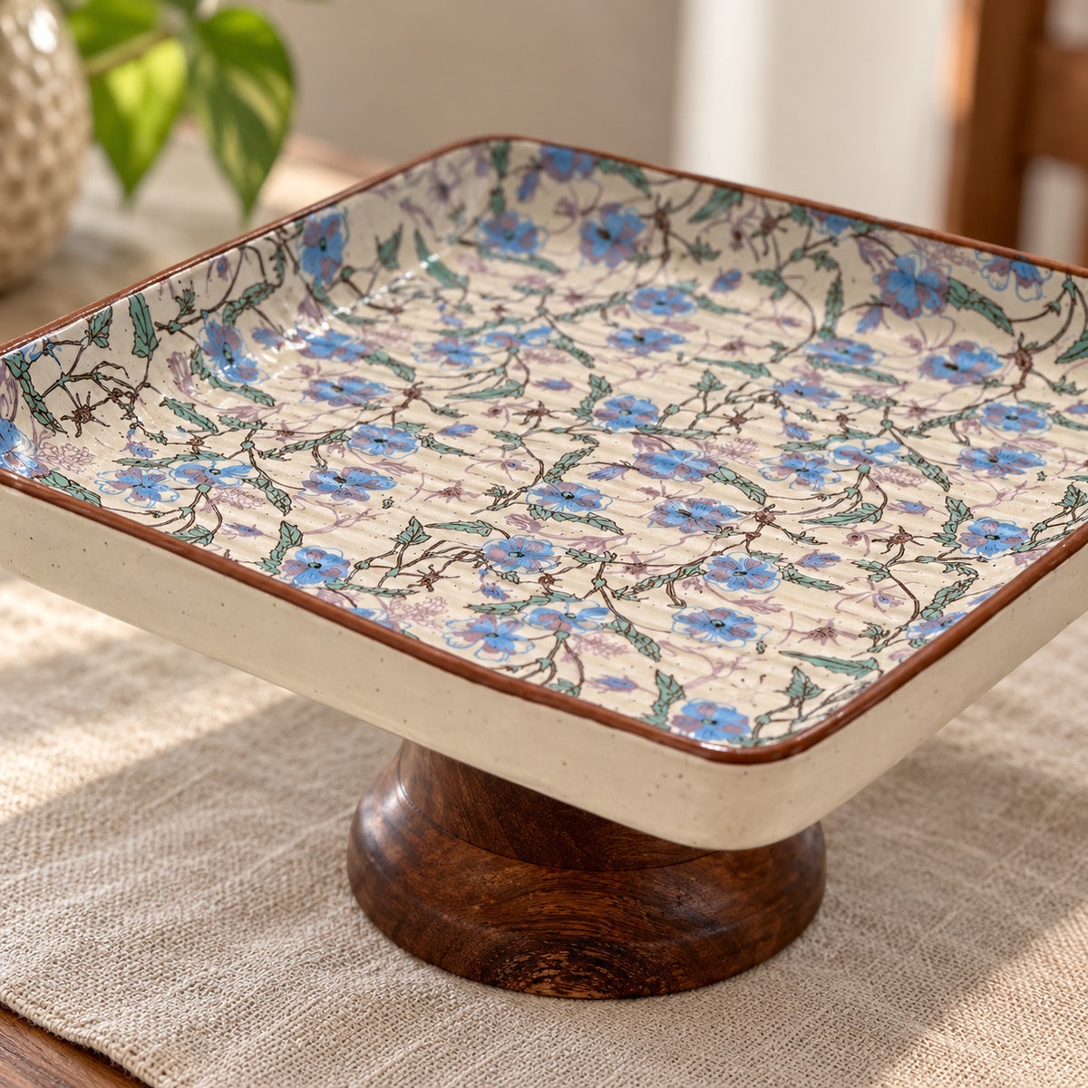 Waypoint Blue Meadow Square Cake Stand