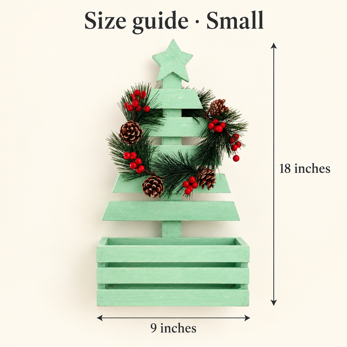 Mint Christmas Star Basket Frame – Small