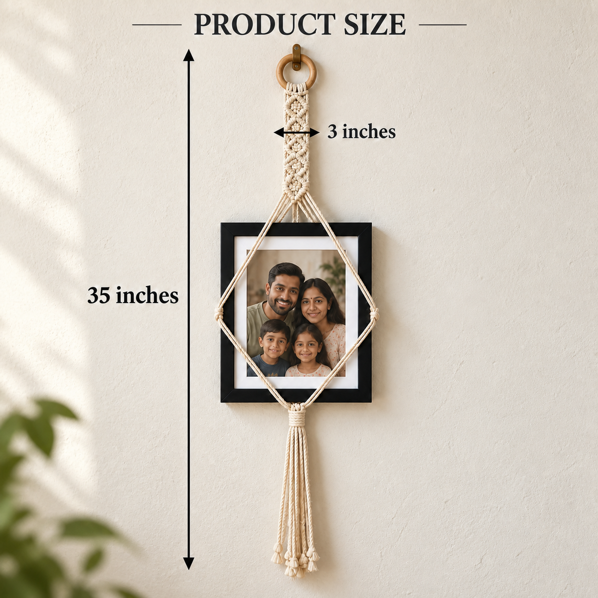Handmade Macramé Photo Frame Wall Hanger