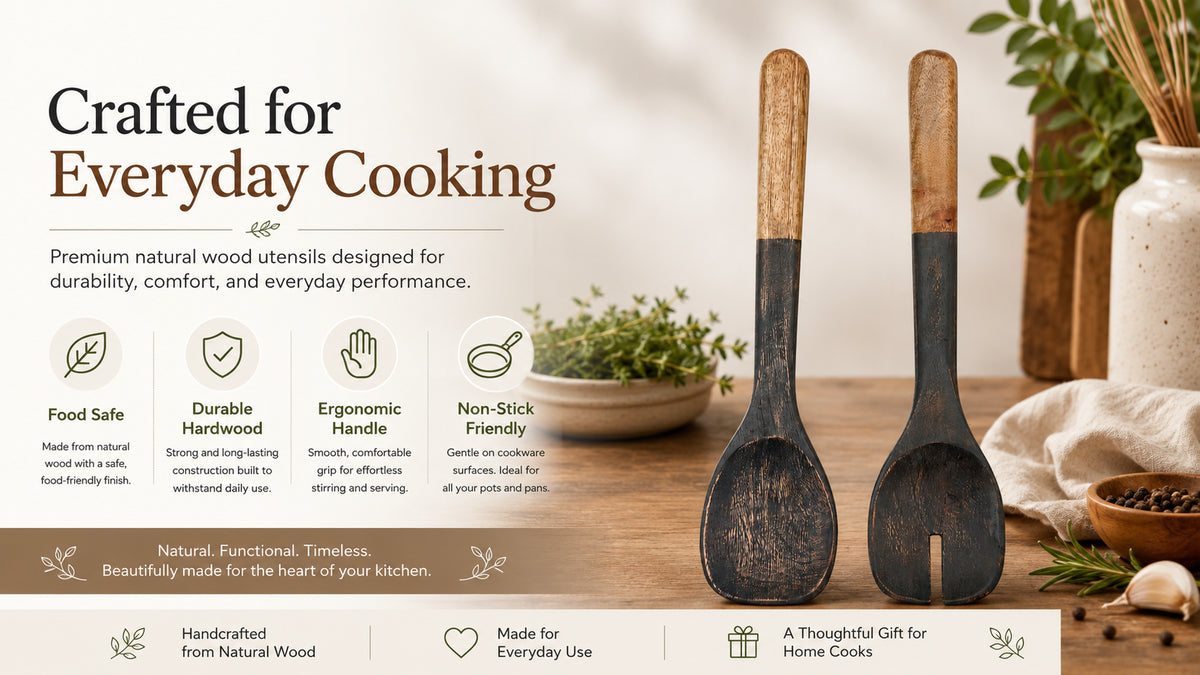 Waypoint Artisan Mango Wood Salad Serving Set - Two-Piece