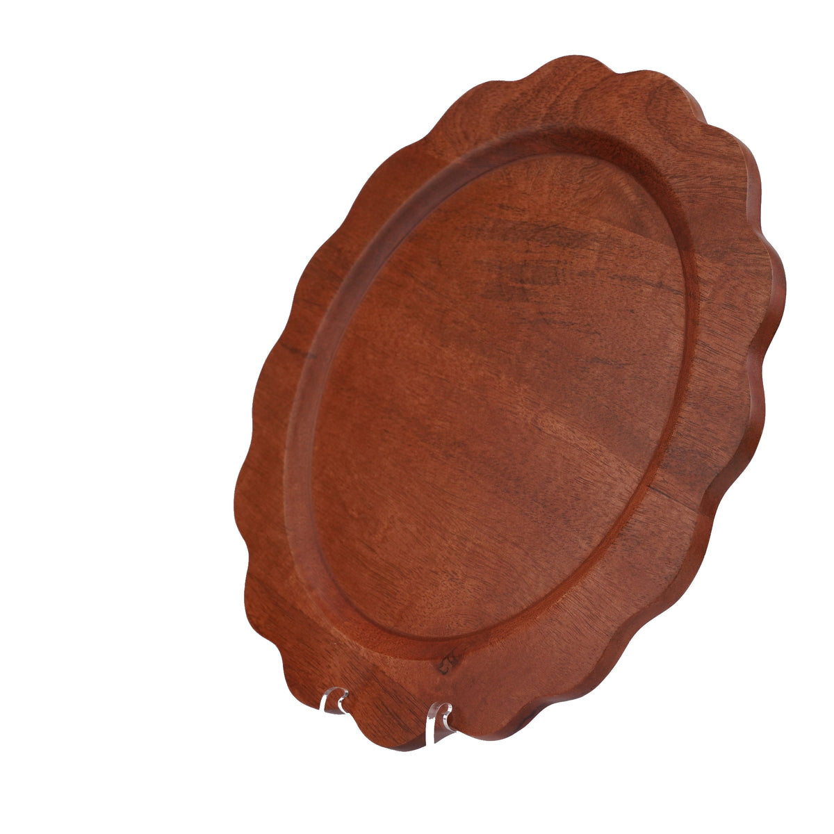Scalloped Edge Acacia Wood Charger Plate