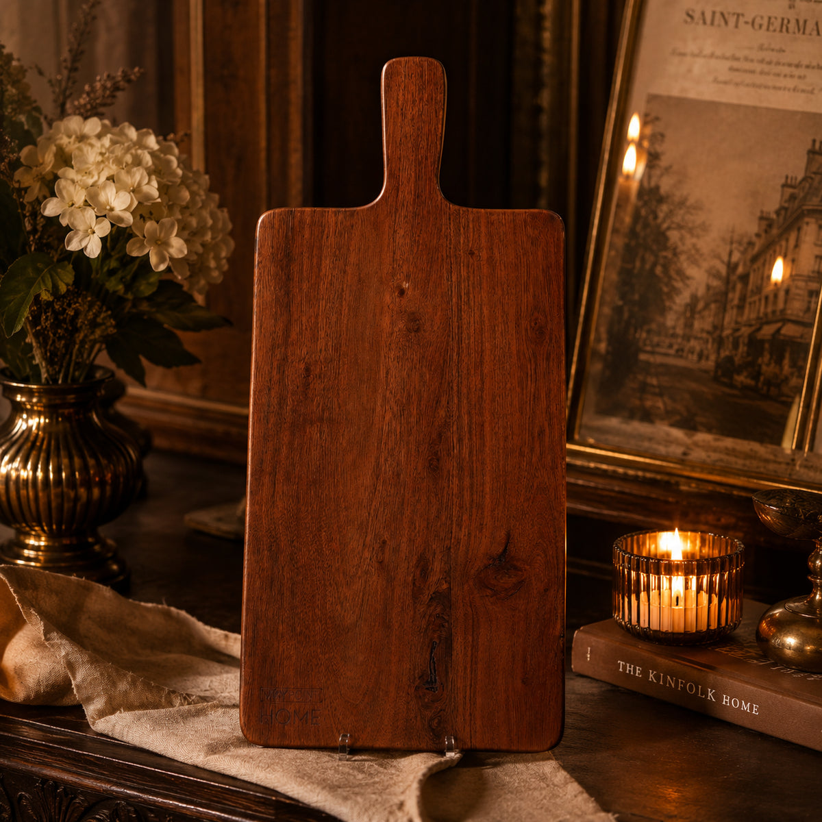 Rectangular Wooden Serving Board - Acacia Wood, Ideal for Displaying Appetizers