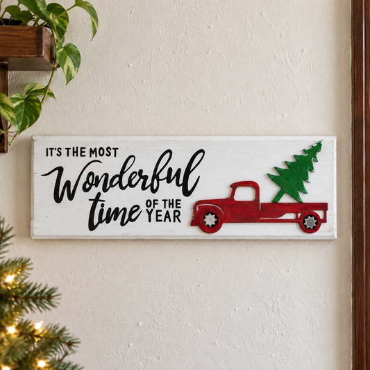 Wonderful Time of the Year – Christmas Truck Wall Sign