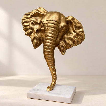 Waypoint Gold Elephant Head Aluminium Sculpture