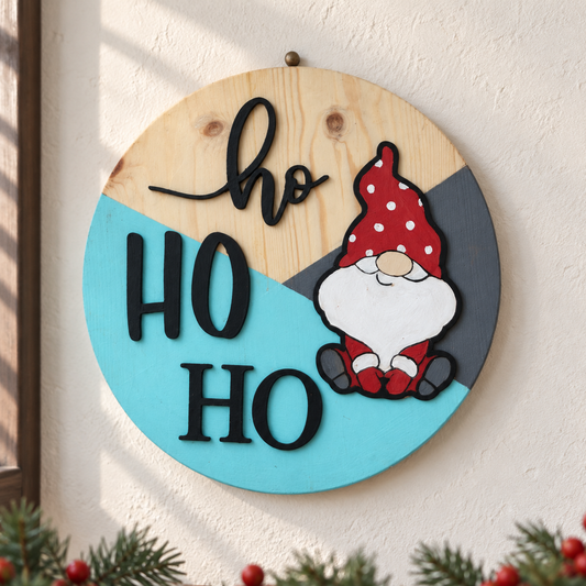 Ho Ho Ho Santa – Pinewood Wall Sign