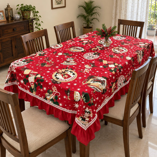 Waypoint Christmas Feast Red Tablecloth – Lace & Frill