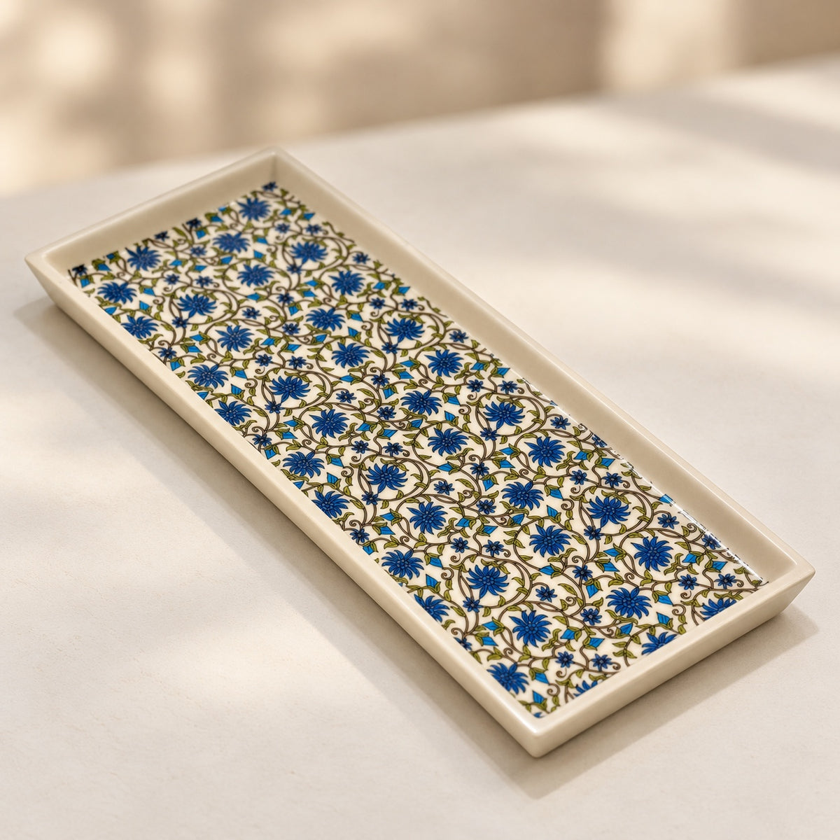 Waypoint Blue Bloom Rectangular Platter