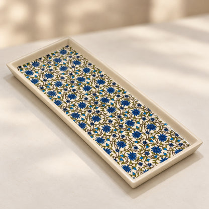 Waypoint Blue Bloom Rectangular Platter