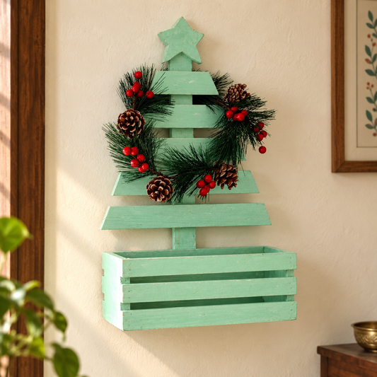 Mint Christmas Star Basket Frame – Big