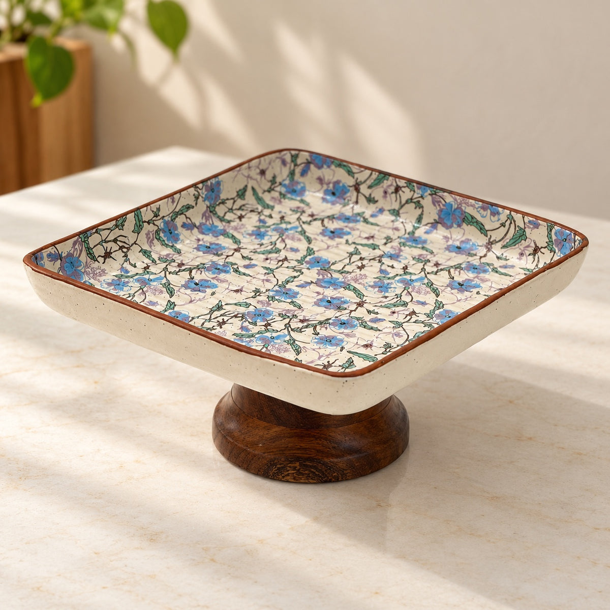 Waypoint Blue Meadow Square Cake Stand