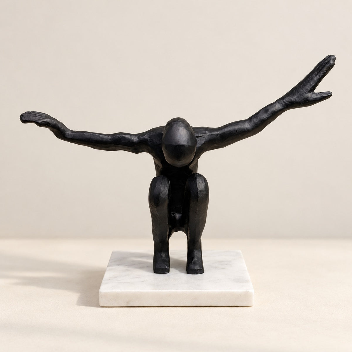 Waypoint Abstract Balance Aluminium Sculpture on Marble Base
