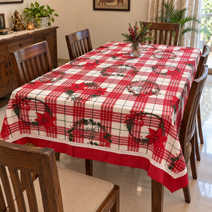 Waypoint Christmas Tartan & Wreath Tablecloth – Lace & Frill