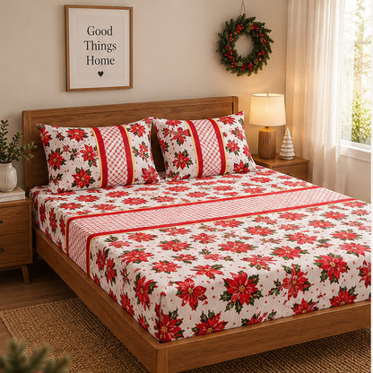 Holly Bells Christmas Bedsheet