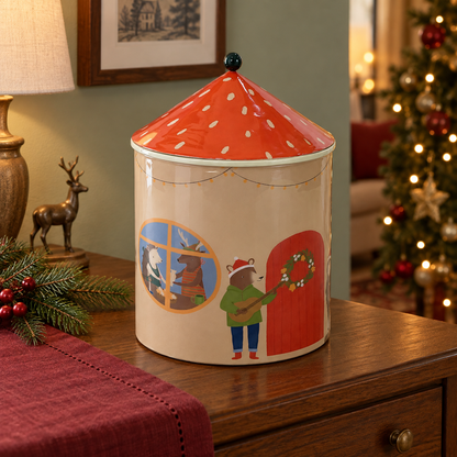 Christmas Woodland Iron Canister