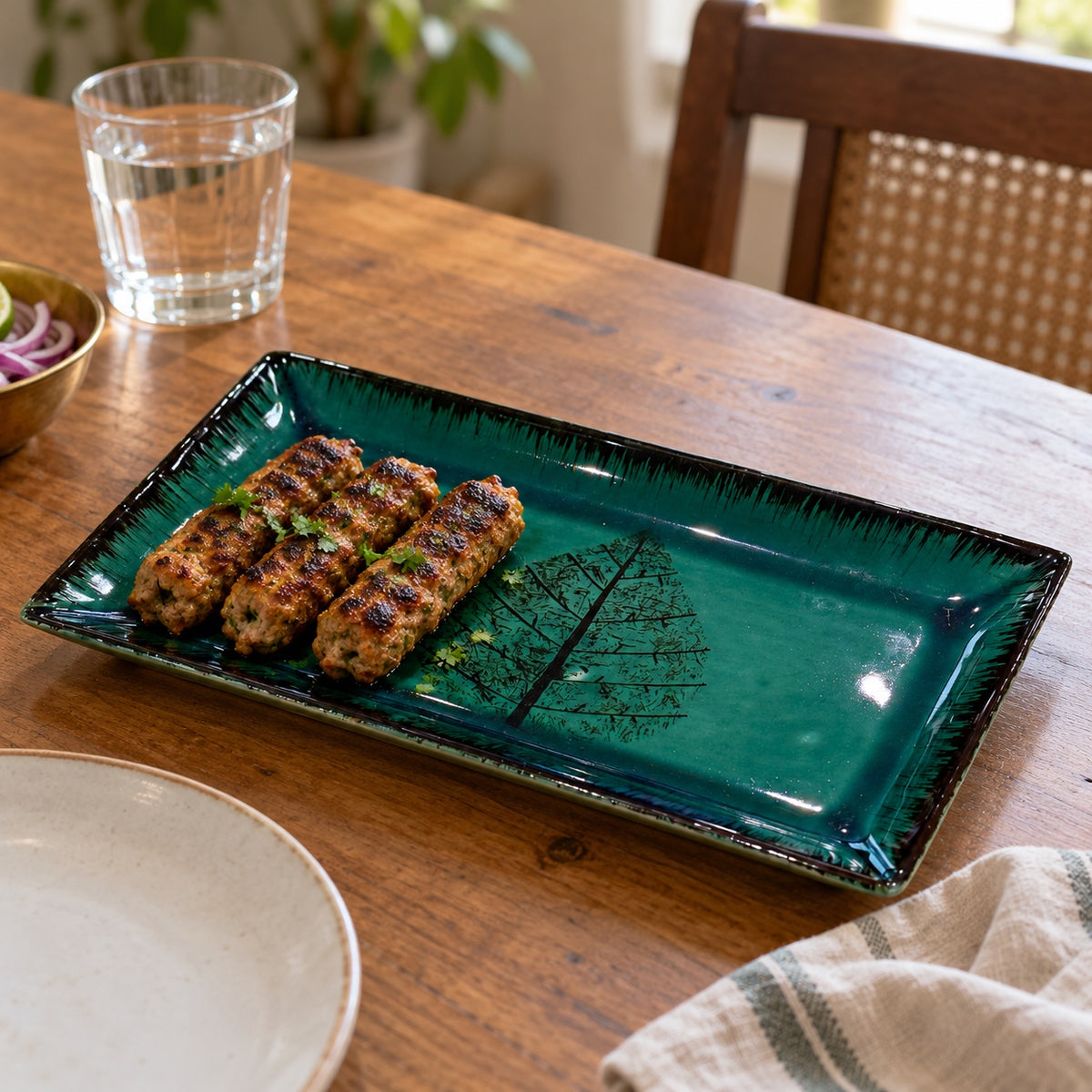 Waypoint Emerald Leaf Rectangular Platter