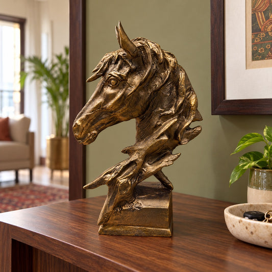 Waypoint Bronze-Finish Horse Head Aluminium Sculpture