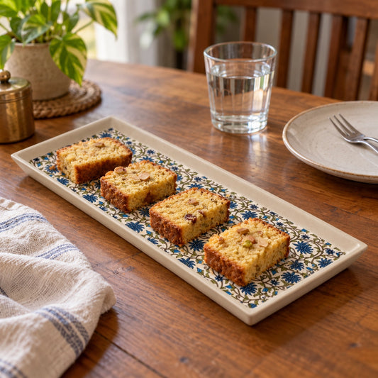 Waypoint Blue Bloom Rectangular Platter