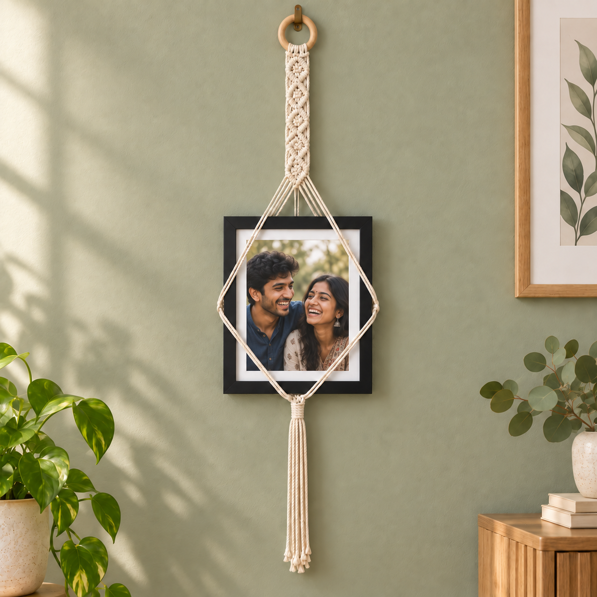Handmade Macramé Photo Frame Wall Hanger