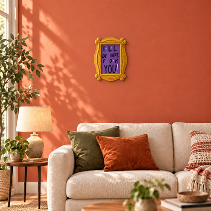 Hand-Carved Teak Wood Friends Quote Wall Frame