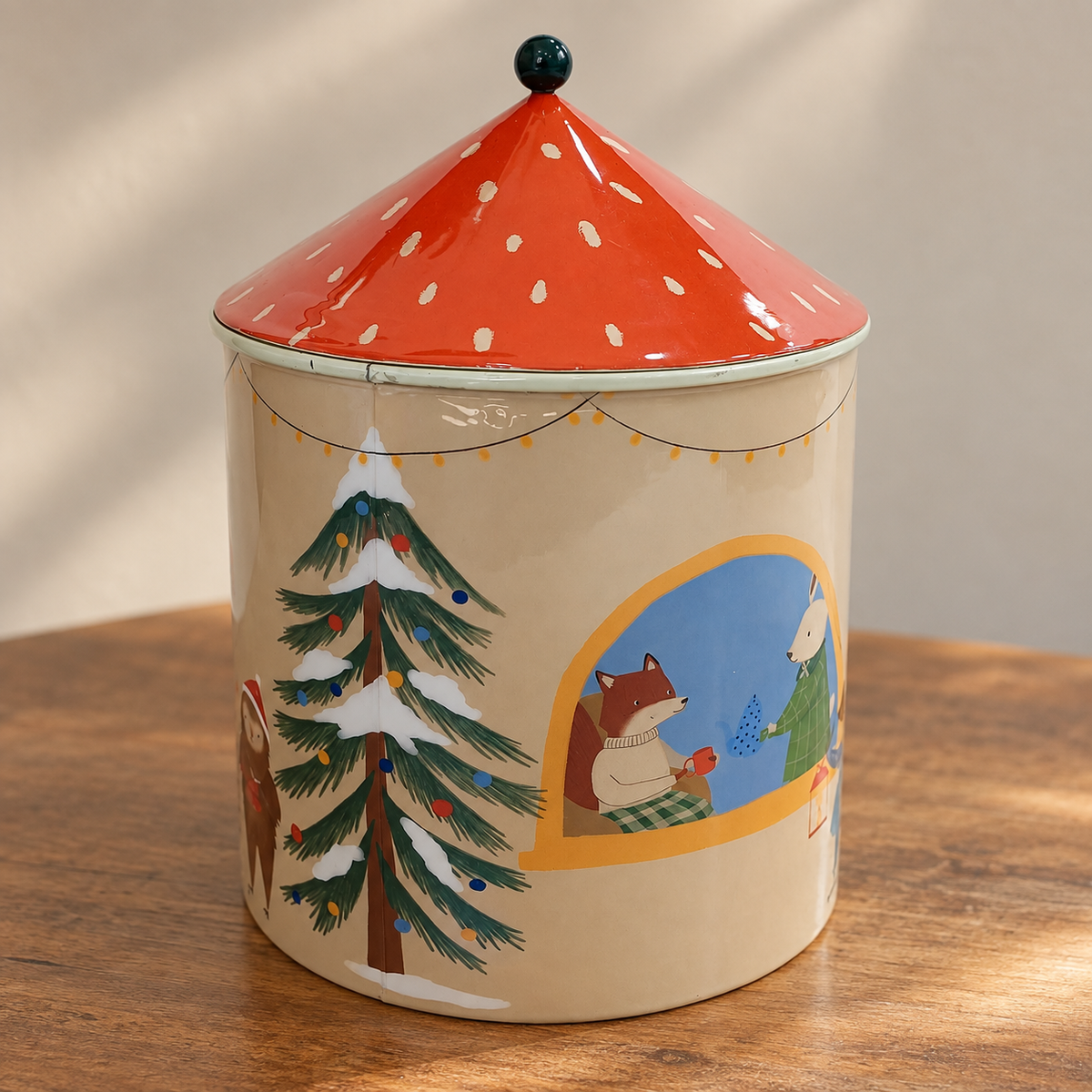 Christmas Woodland Iron Canister