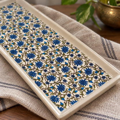 Waypoint Blue Bloom Rectangular Platter