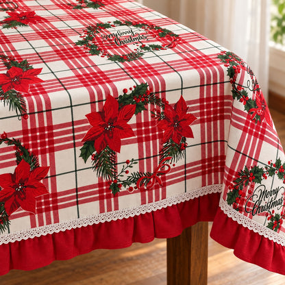 Waypoint Christmas Tartan & Wreath Tablecloth – Lace & Frill