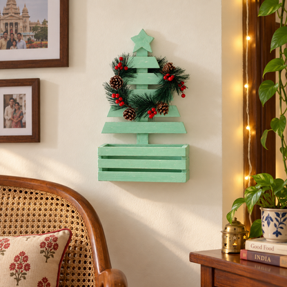 Mint Christmas Star Basket Frame – Small