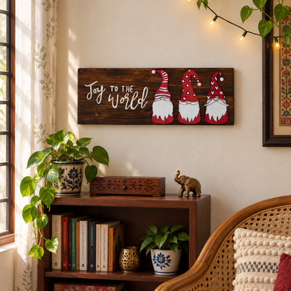 Joy to the World – Christmas Gnomes Wall Sign