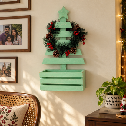 Mint Christmas Star Basket Frame – Big