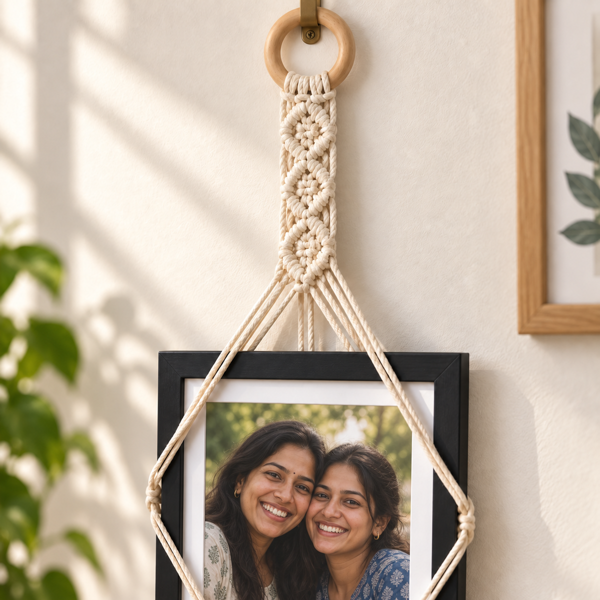Handmade Macramé Photo Frame Wall Hanger