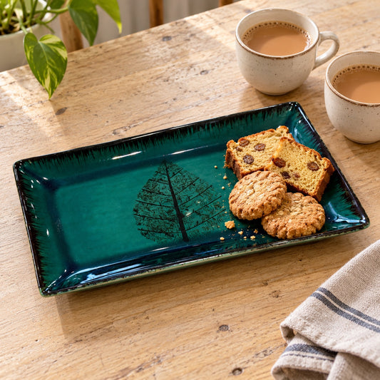 Waypoint Emerald Leaf Rectangular Platter