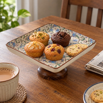 Waypoint Blue Meadow Square Cake Stand