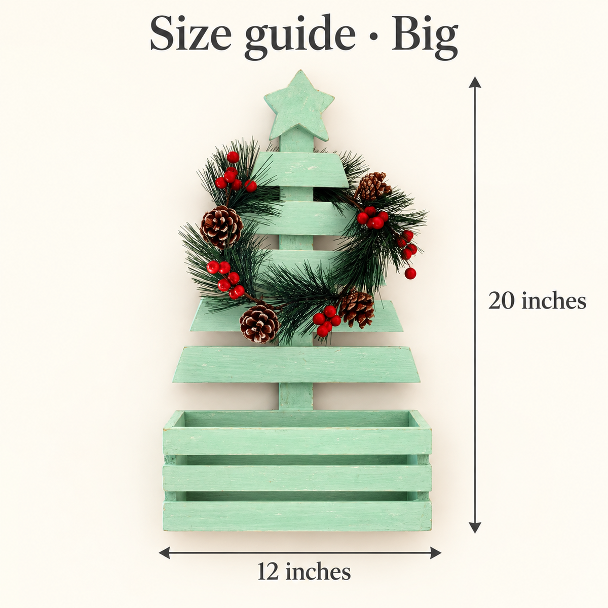 Mint Christmas Star Basket Frame – Big