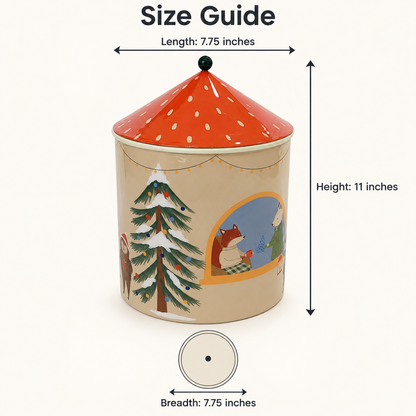 Christmas Woodland Iron Canister