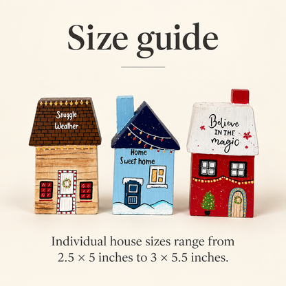 Snowy Xmas Miniature House Set of 3