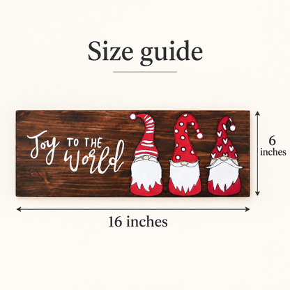 Joy to the World – Christmas Gnomes Wall Sign