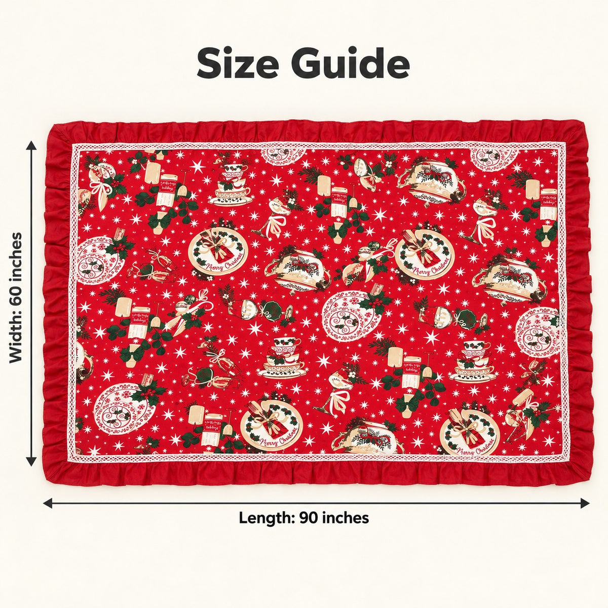 Waypoint Christmas Feast Red Tablecloth – Lace & Frill