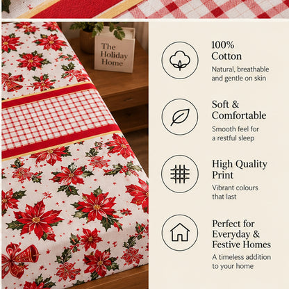Holly Bells Christmas Bedsheet