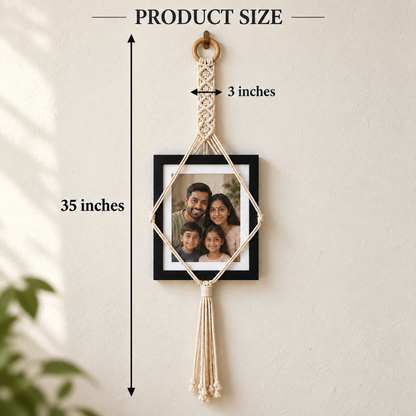 Handmade Macramé Photo Frame Wall Hanger