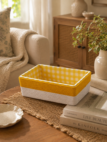 White and Yellow Basket