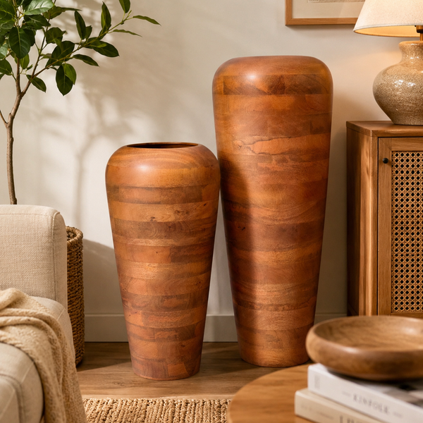 Natural wooden decor in a warm home setting