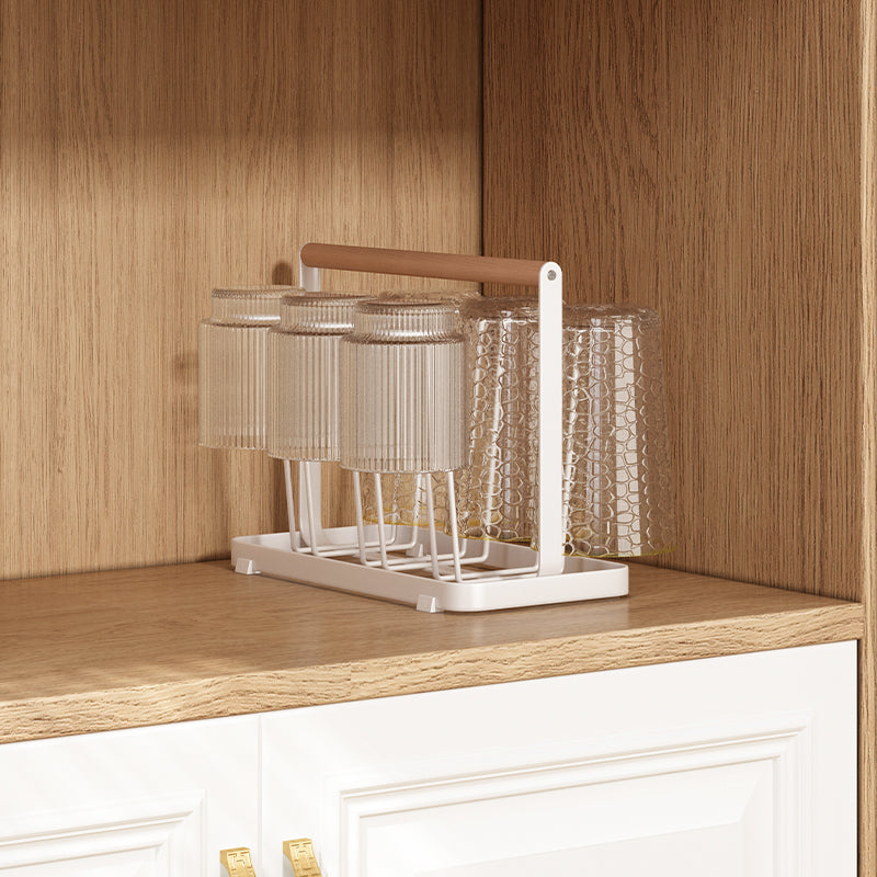 Wooden Handle Glass Holder with Water Tray — view 3