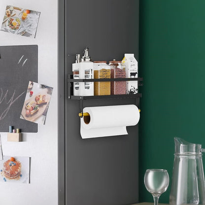 Magnetic Storage Caddy with Roll Holder in black