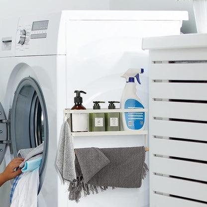 Magnetic Storage Caddy with Roll Holder in white