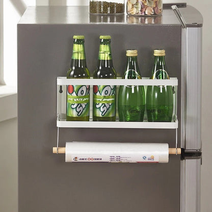Magnetic Storage Caddy with Roll Holder in white