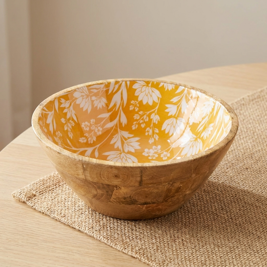 Yellow Wood Taper Bowl