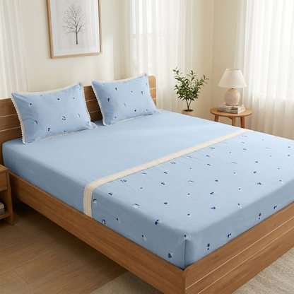 Waypoint Blue Blossom Embroidery Bedsheet
