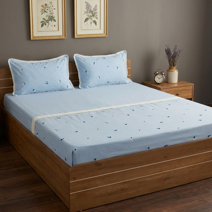 Waypoint Blue Blossom Embroidery Bedsheet