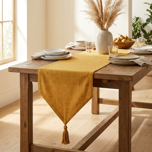 Waypoint Mustard Slub Cotton Table Runner
