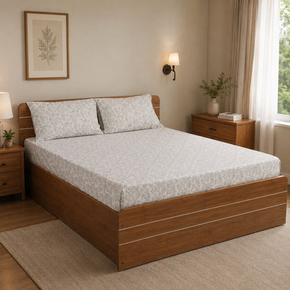 Waypoint 100% Cotton Traditional Print Bed Sheet Set with Grey Damask